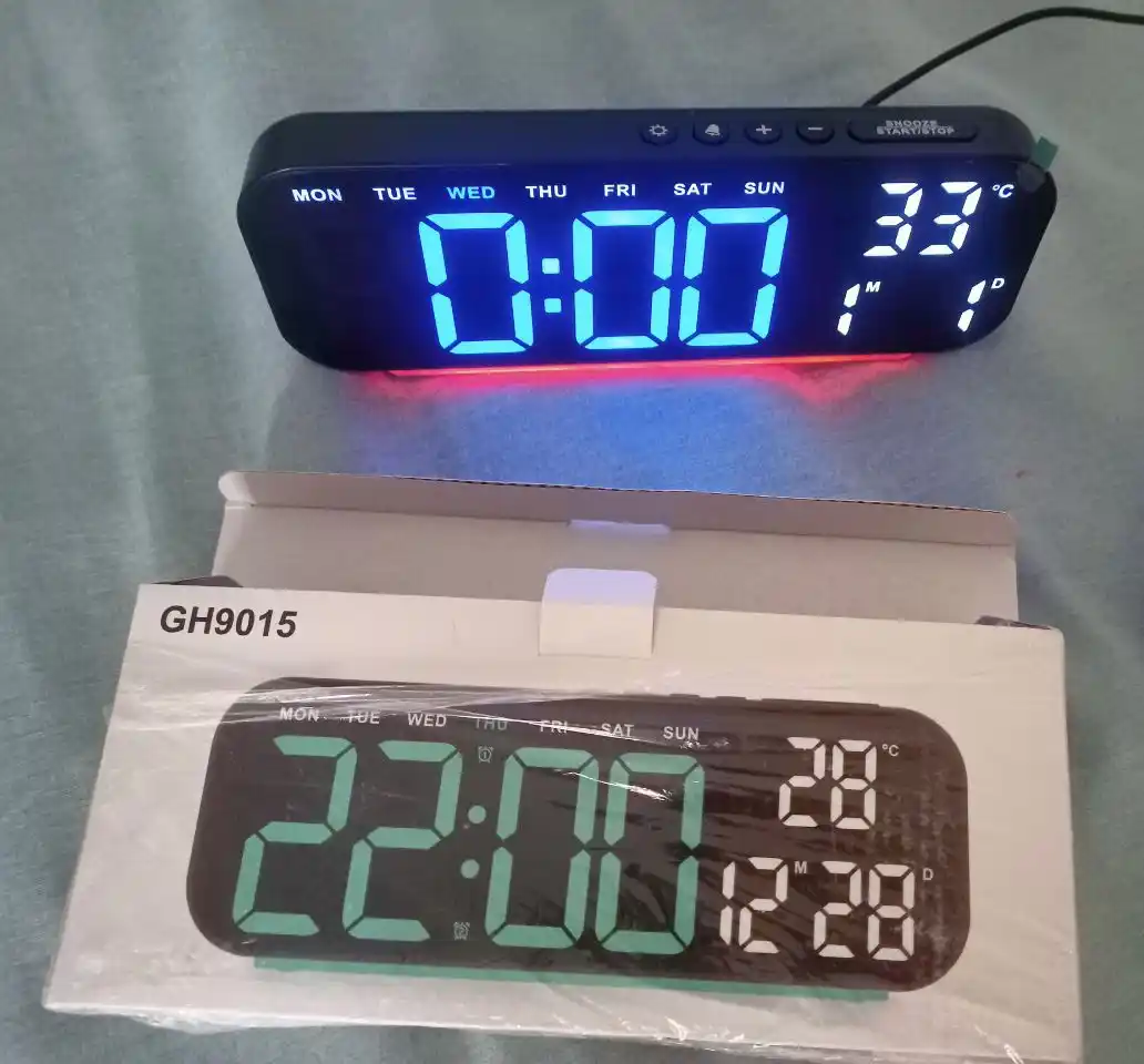LED elektron stol soati budilnik, sana va temperatura