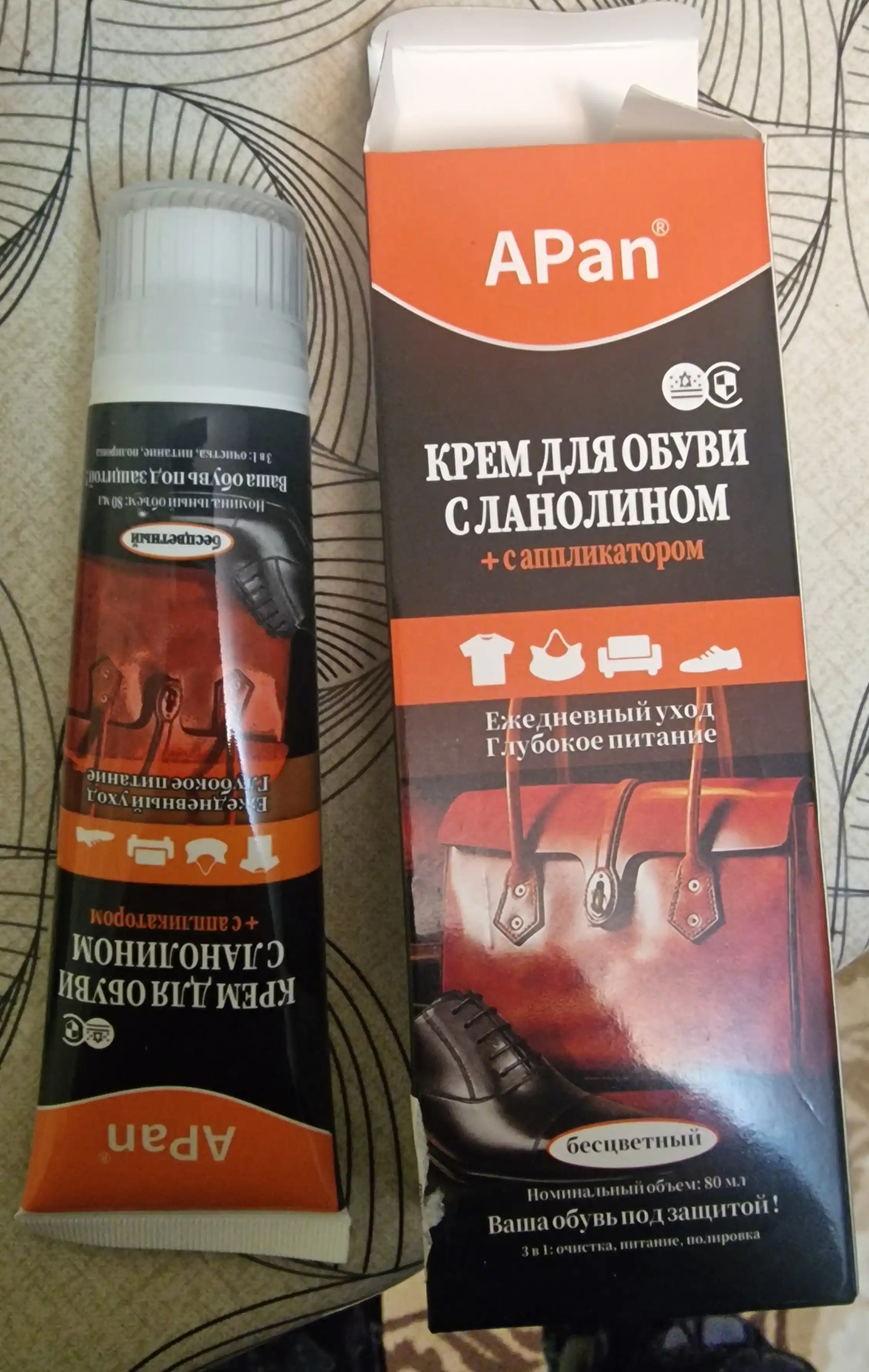 Крем для обуви, черный с аппликатором