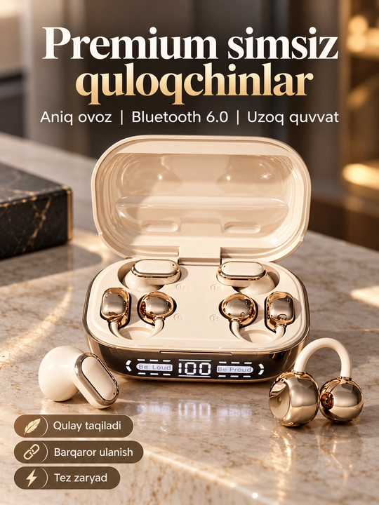 Simsiz TWS Bluetooth quloqchinlar to‘plami, zaryadlash qutisi va raqamli displey bilan - 