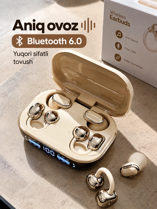 Simsiz TWS Bluetooth quloqchinlar to‘plami, zaryadlash qutisi va raqamli displey bilan
