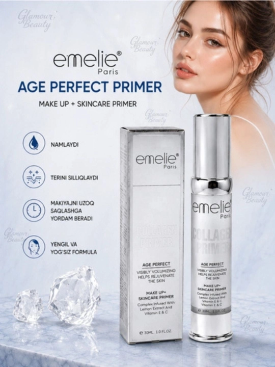 EMELIE 24K GOLD PRIMER. Yuz uchun bo'yanish bazasi, tonal krem - 