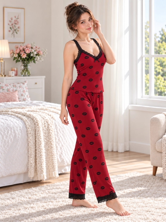 Ayollar uchun pijama to‘plami, mayka va shim