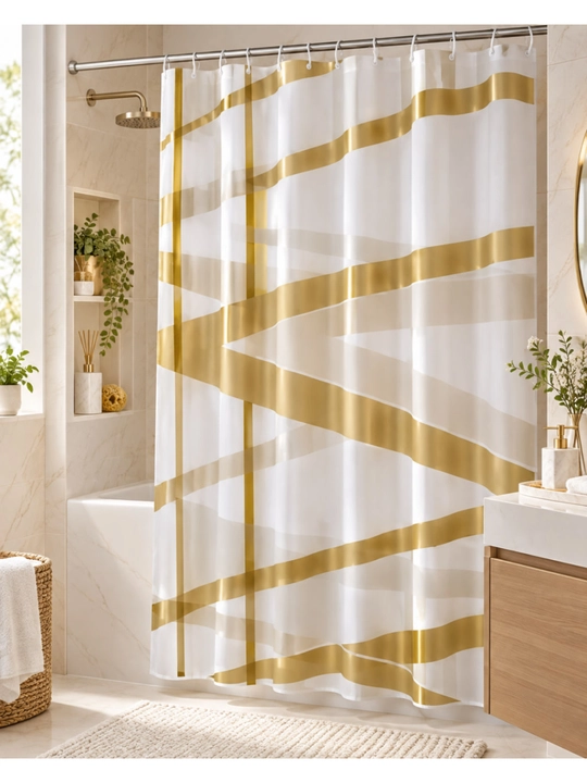 Штора для душа и ванной Naonao Metallic 180x180 см, 100% PEVA, с 12 пластиковыми кольцами
