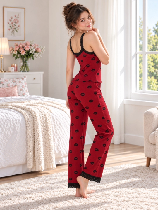 Ayollar uchun pijama to‘plami, mayka va shim