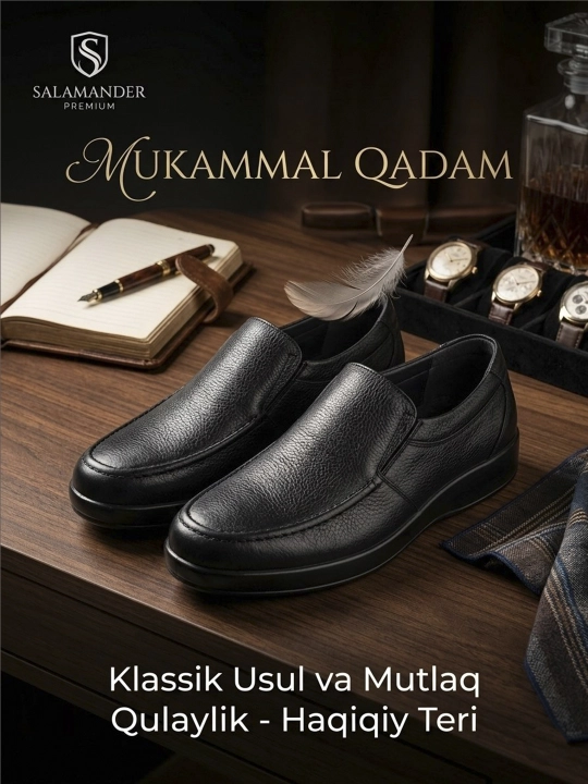 Tabiiy charm Salamander erkaklar tuflisi, kundalik va ofis uchun klassik oyoq kiyim - 