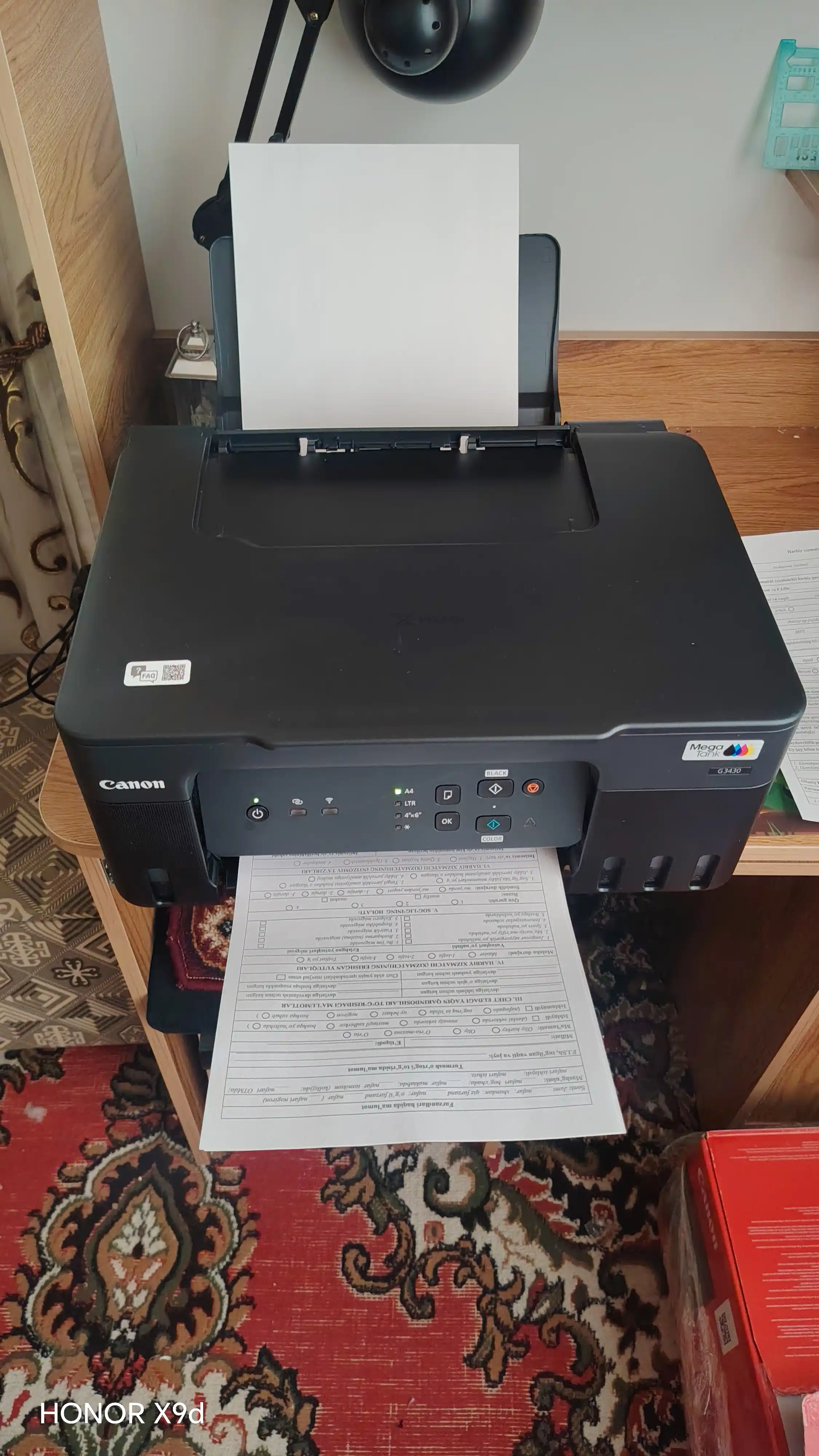 Цветной принтер, 3 в 1, Wi-Fi Canon PIXMA G3430, сканер, копия и печать, МФУ