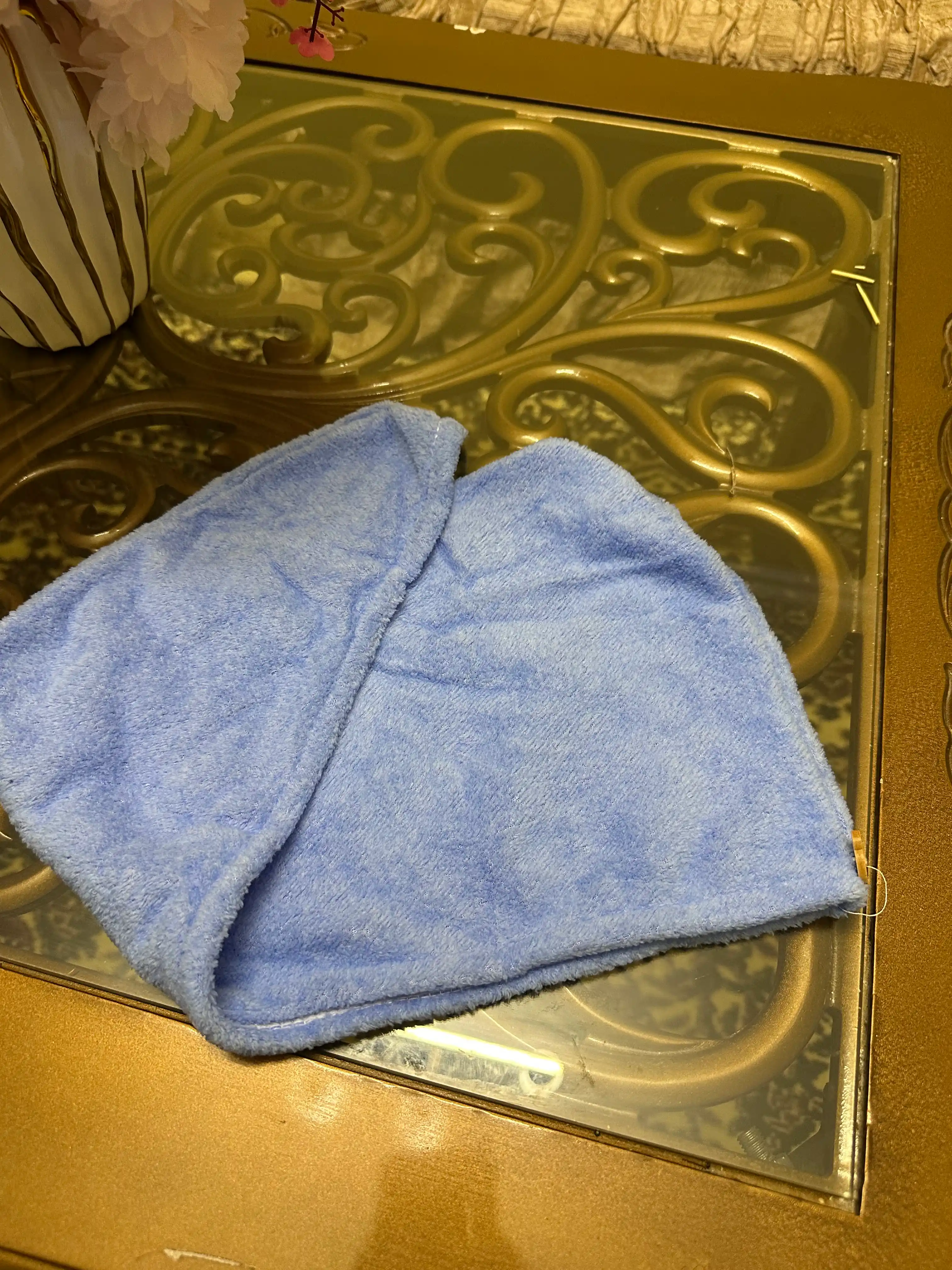 Полотенце тюрбан для сушки волос Hair Drying Cap, с пуговицей, из микрофибры, 1 шт