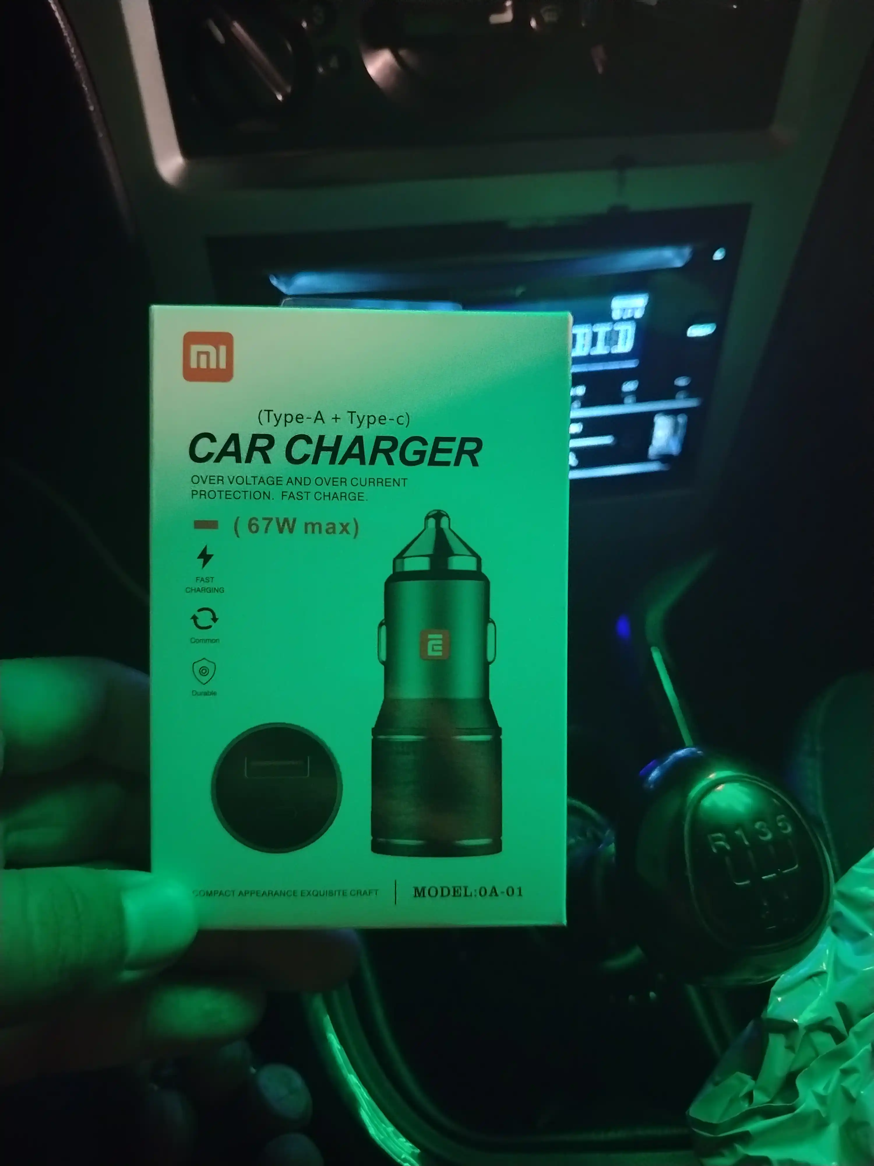 Автомобильное зарядное устройство, USB-A+Type C, 67 Вт 