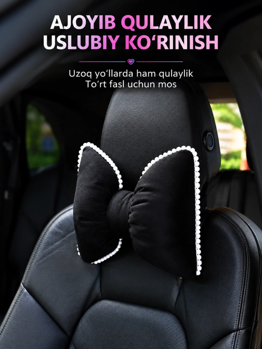 Avtomobil uchun bosh va bo‘yin yostig‘i, yumshoq universal avto aksessuar