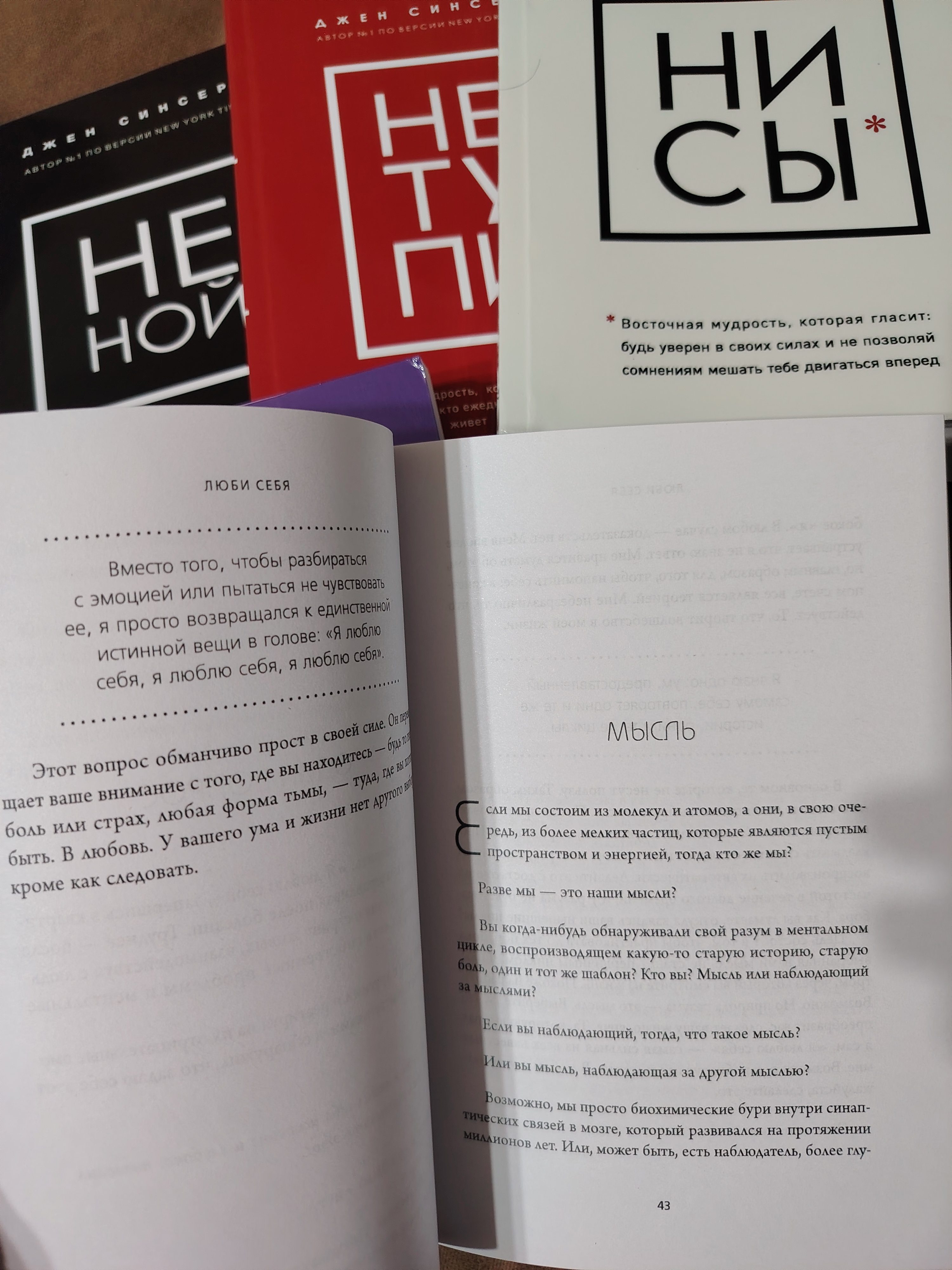 5 книг: Ни Сы, Не Ной, Не Тупи, Ни Зя, ЛюБи, Джен Синсеро