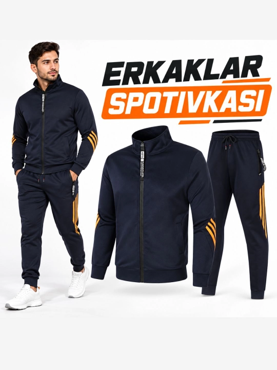 Erkaklar sport kostyumi, sportivka, ikki qismli to'plam