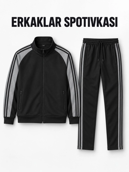 Erkaklar sport kostyumi, sportivka, ikki qismli to'plam