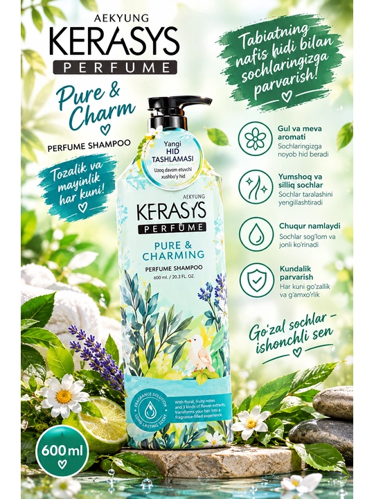 KeraSys Perfume парфюмерный шампунь для ухода за волосами, с приятным стойким ароматом - 