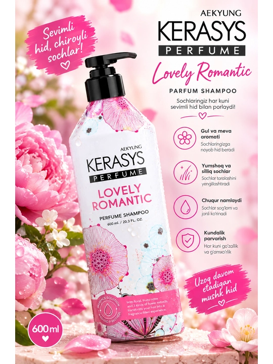 KeraSys Perfume парфюмерный шампунь для ухода за волосами, с приятным стойким ароматом - 