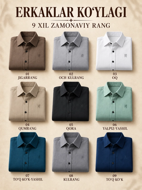 Мужская рубашка с длинным рукавом на пуговицах, повседневная, 9 цветов, S–XXXL