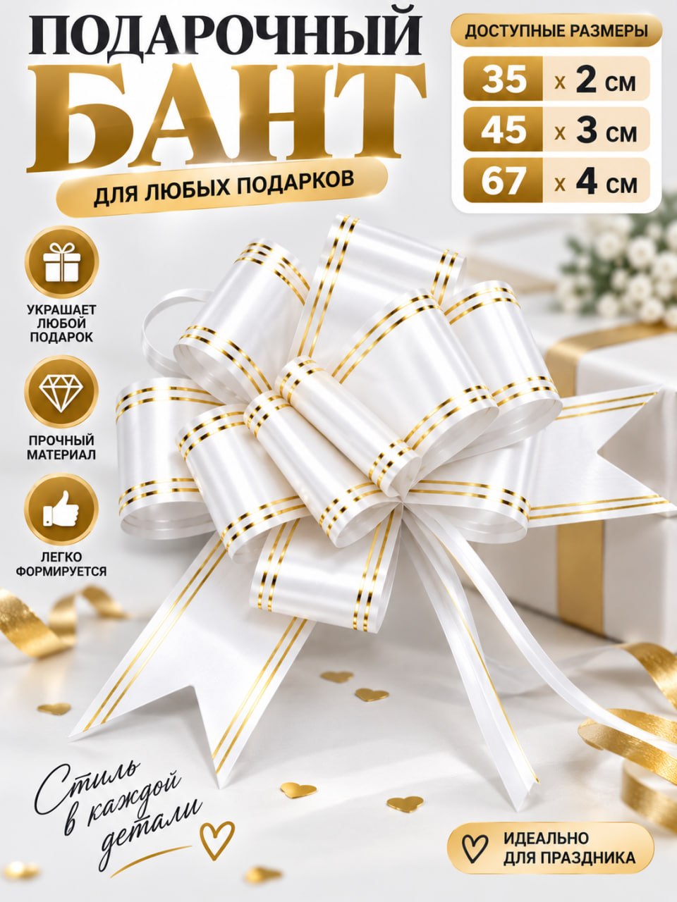 Sovg‘a uchun bezakli bantlar (5 dona) - 