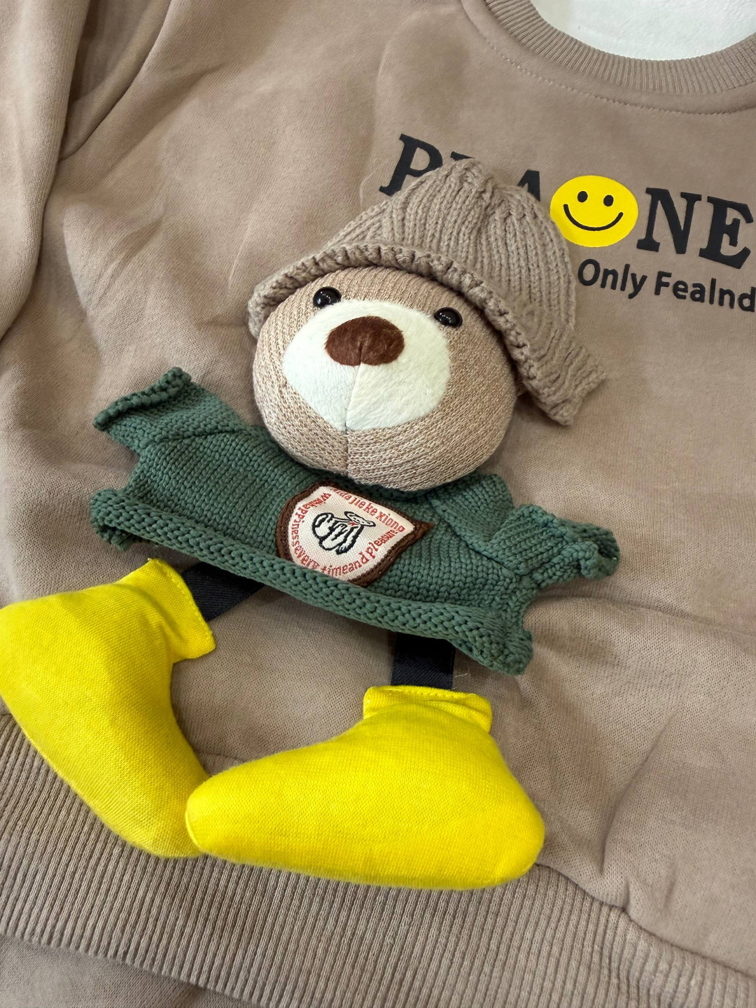 Bolalar uchun issiq sport kostyumi-svitshot va jogger shim,3D ayiqcha dizaynli