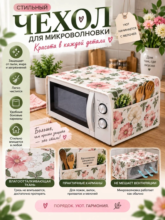Чехол для микроволновой печи — защита от пыли и жира - 