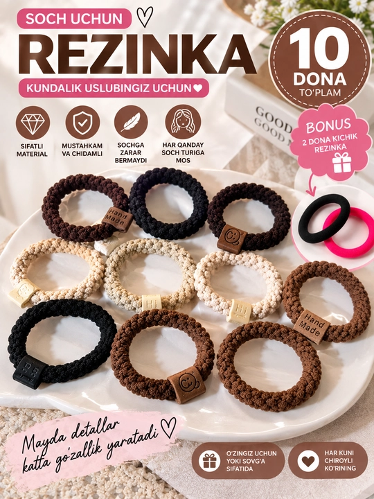 Soch rezinkalari 10 dona