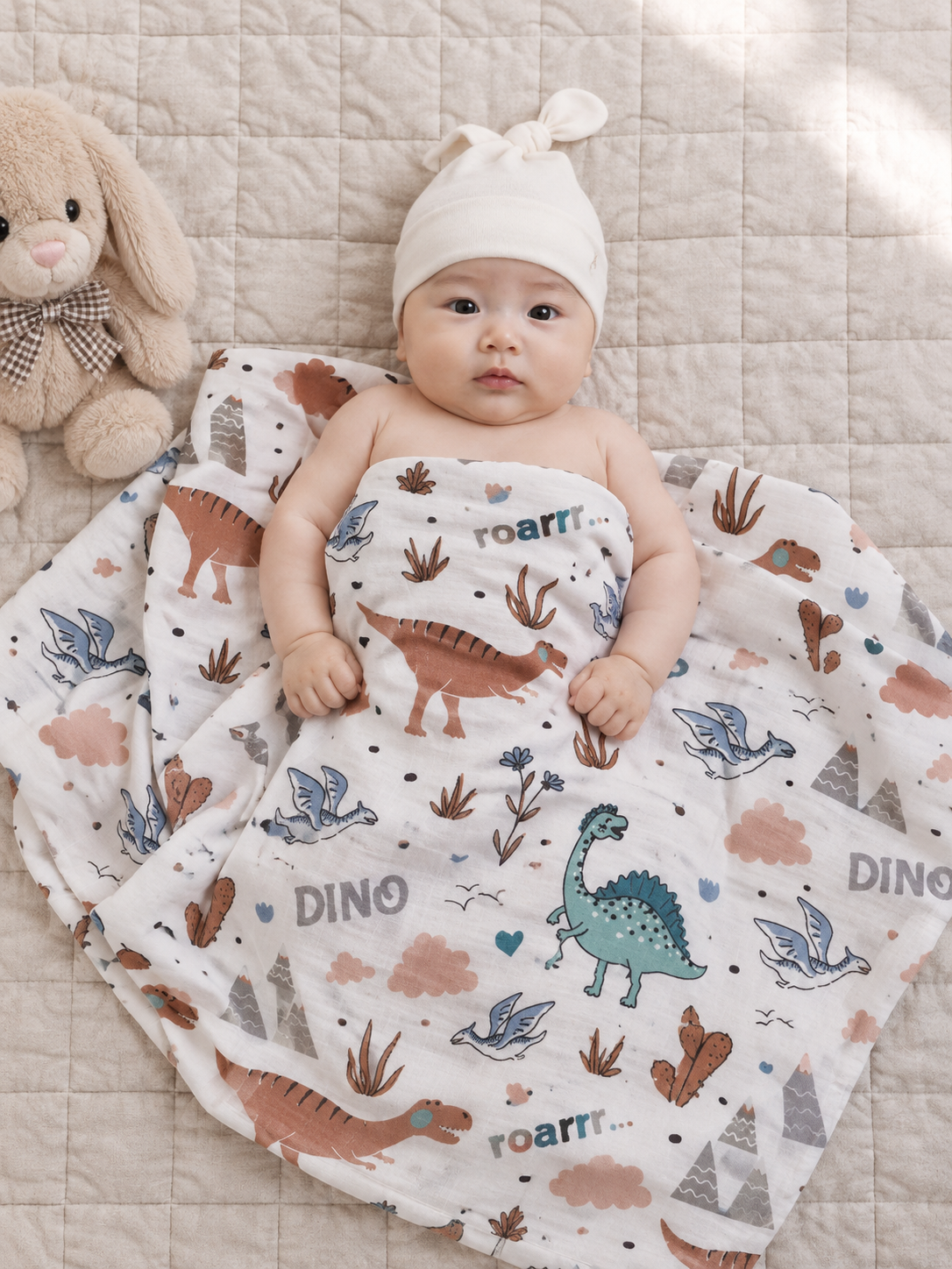Yangi tug‘ilgan chaqaloqlar uchun yo‘rgak, bolalar choyshab, flanel, 100% paxta, 120×110sm