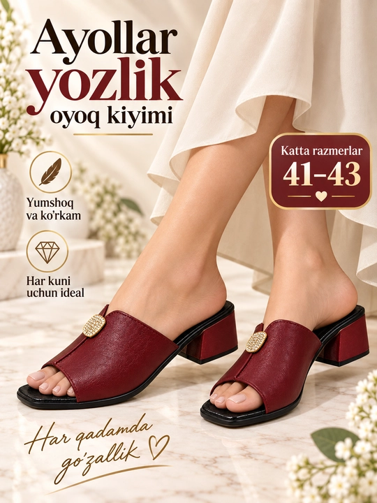 Ayollar poyabzali, yozgi poyabzal, ayollar myuli, ayollar yozgi myuli, gigant - 