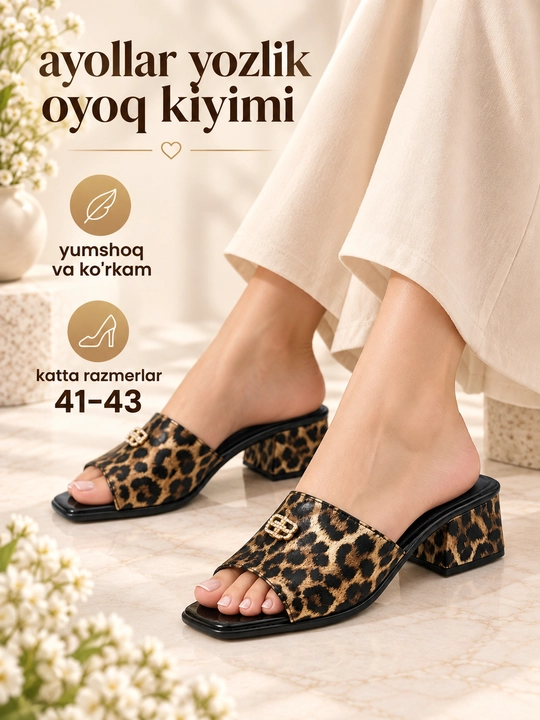 Ayollar poyabzali, yozgi poyabzal, ayollar myuli, ayollar yozgi myuli, gigant - 
