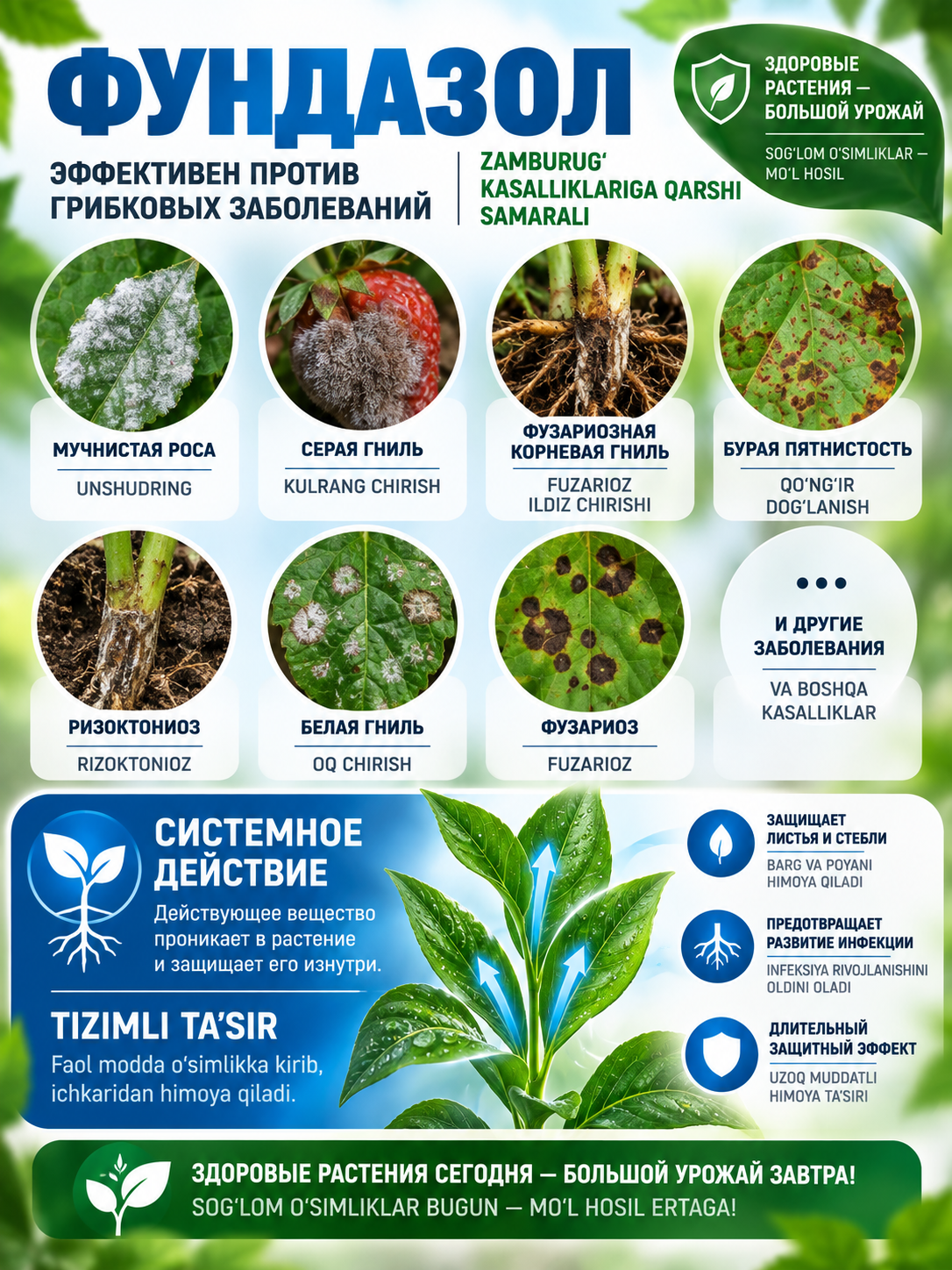 Фунгицид Фундазол системного действия для защиты растений