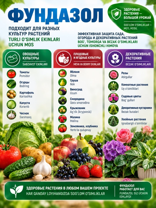 Фунгицид Фундазол системного действия для защиты растений