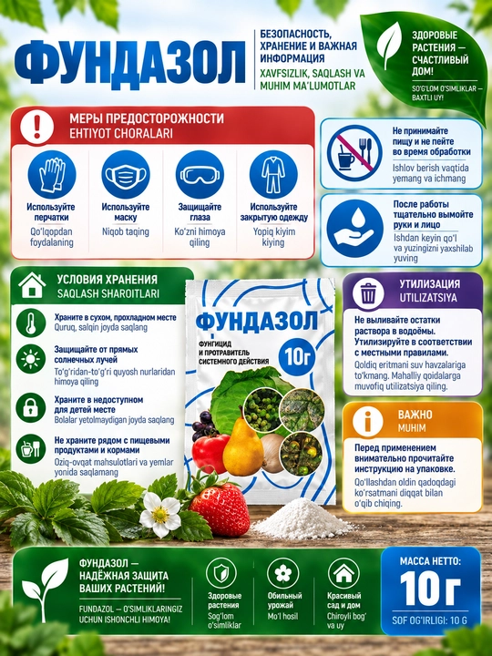 Фунгицид Фундазол системного действия для защиты растений