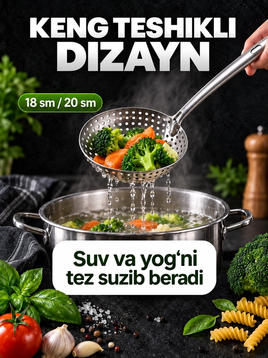Шумовка металлическая кухонная, Дуршлаг из нержавеющей стали
