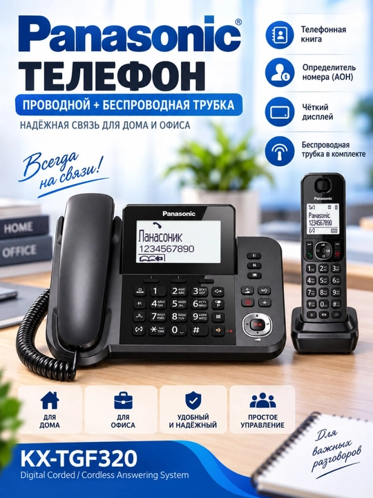Проводной радиотелефон для дома Panasonic KX-TG6815 - 
