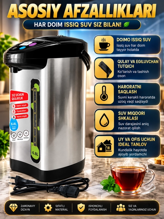 Термопот 6.8 L termopot  tefal termoz  termopot elektr choynak termos