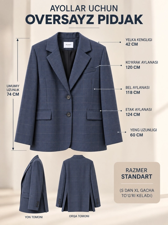Ayollar pijaki, pidjak, oversayz, jaket ayollar uchun, kuzgi kiyim, razmer S-XL gacha