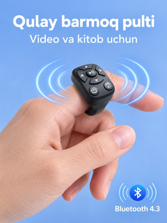 Telefon uchun Bluetooth halqa pult video  surat va sahifalarni masofadan boshqarish uchun