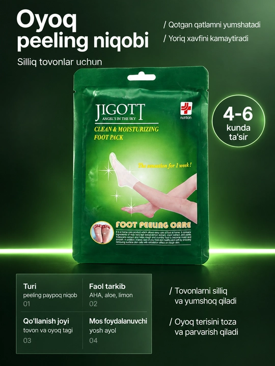 Jigott pedikyurli piling paypoqcha oyoqlar uchun niqob