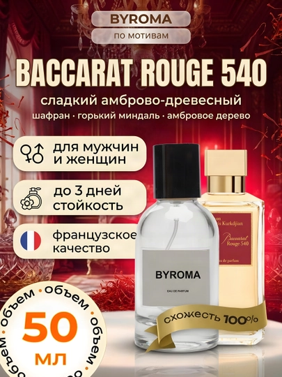 Парфюм унисекс по мотивам Baccarat Rouge 540 50 мл, стойкие духи, парфюмерная вода - 