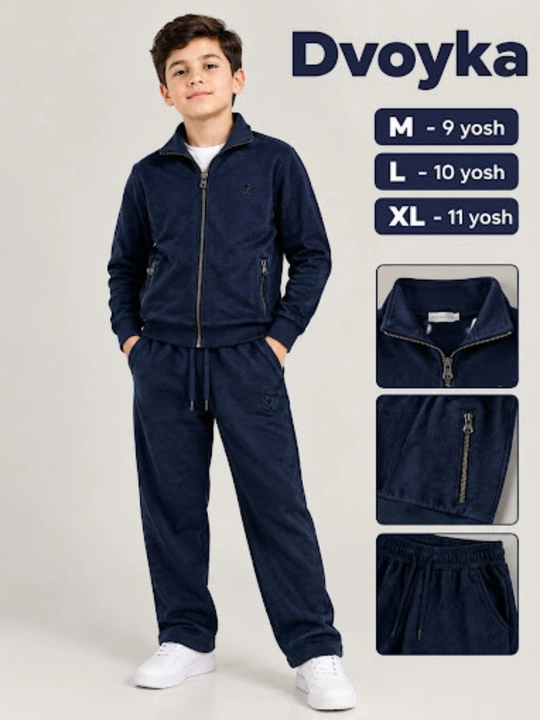O‘g‘il bolalar uchun sport to‘plami - kuz-bahor mavsumi, o‘lchamlari M-L-XL - 