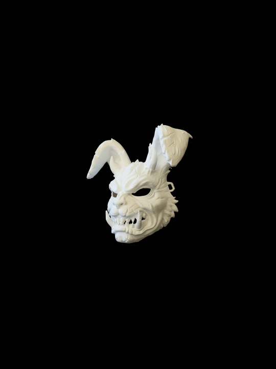 Demon Quyon niqobi, oq, 3D print, Halloween va kospley uchun  - 