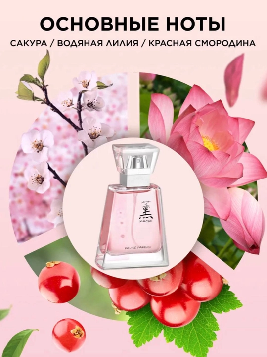 Ayollar atiri 50 ml, bergamot va malinali yangi gulli-mevali aroma