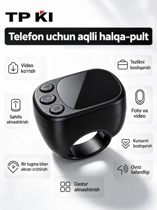Telefon uchun Bluetooth halqapult video sahifa va kamerani masofadan boshqarish