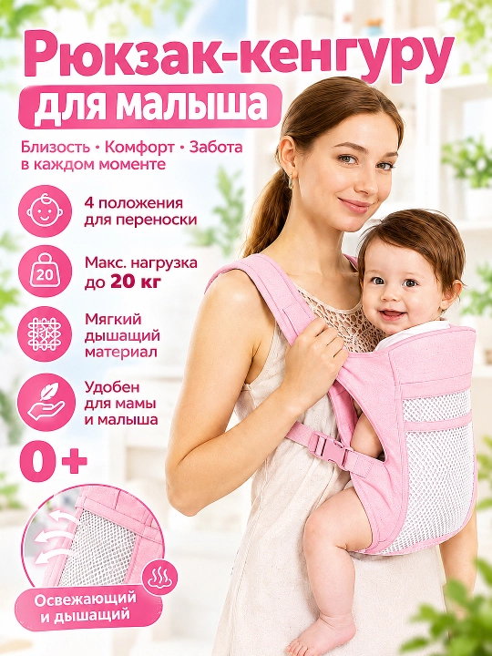 Ergonomik bolani ko‘tarib yurish vositasi, 0–3 yosh - 