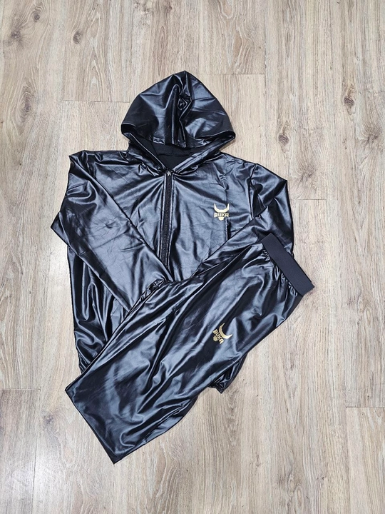 BUKA kapyushonli vazn tushirish kostyumi — mashg‘ulotlar uchun sport kostyumi, qora, L–5XL