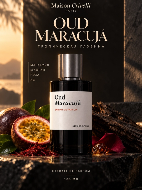 Maison Crivelli Oud Maracujá — экзотический древесно-фруктовый аромат, 100 мл - 
