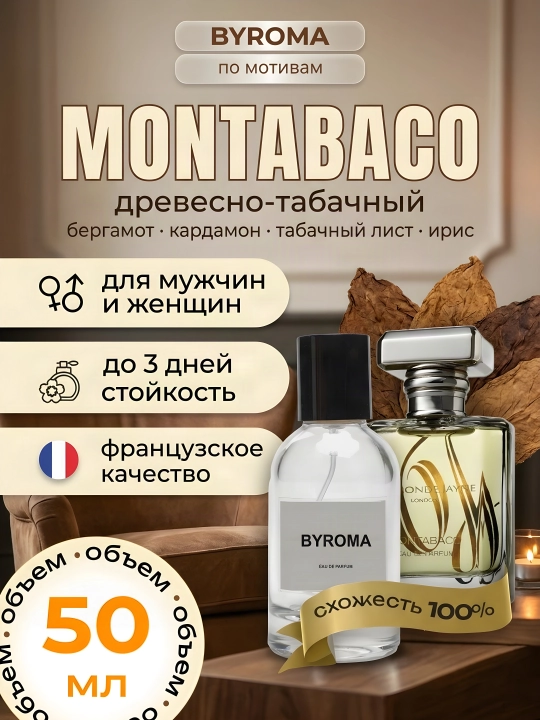 Парфюм унисекс по мотивам Montabaco 50 мл, стойкие духи, парфюмерная вода - 