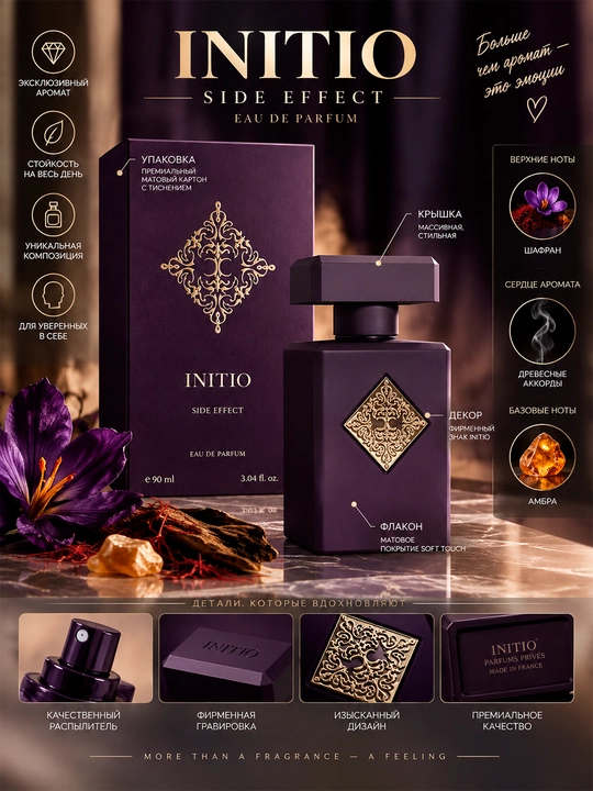 Initio Side Effect Eau de Parfum — парфюмерная вода для мужчин и женщин, 90 мл - 
