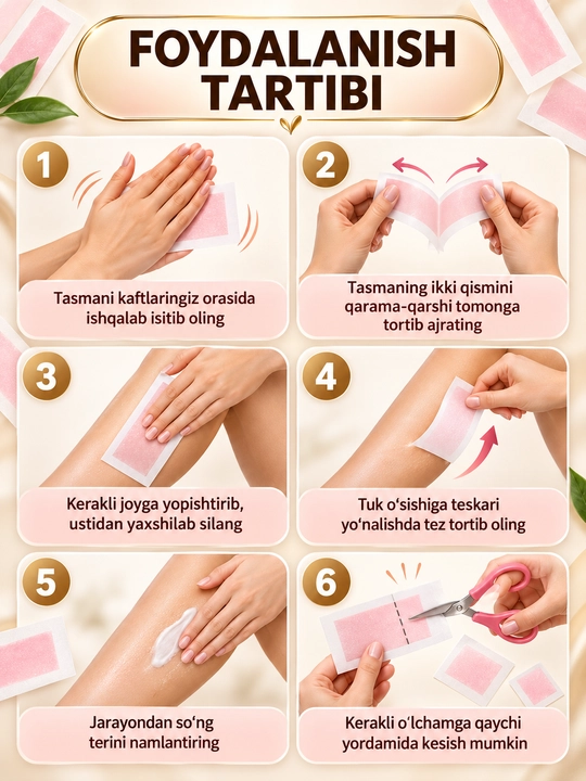 DOLL WAX восковые полоски для депиляции тела и лица, воск для волос, шугаринг, 20 штук