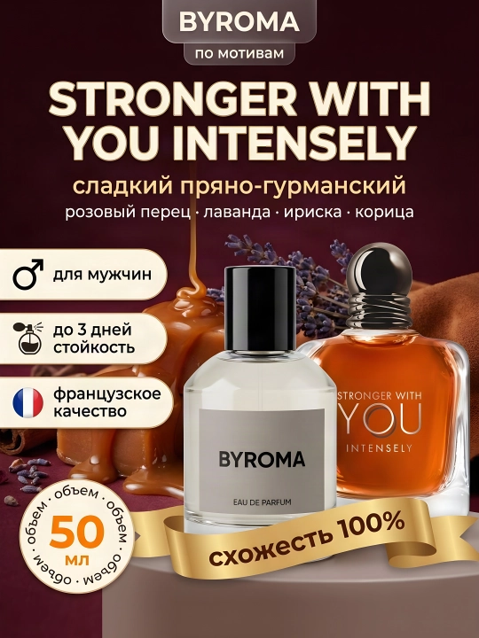 Парфюм мужской по мотивам Stronger With You Intensely 50 мл, стойкие духи - 