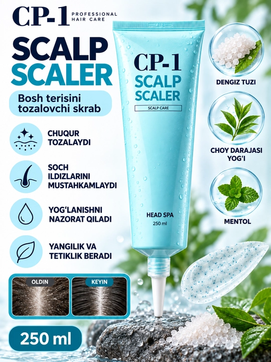 Очищение кожи головы, Scalp Scaler, Скраб для волос, Против перхоти,Для жирной кожи головы - 