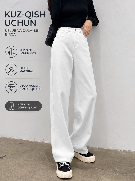 Ayollar uchun baland belli mom jinsilari— turli rangdagi denim shimlar, jinsi shimlar