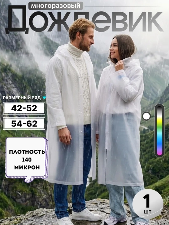 Дождевик, плащ дождевик защита от дождя - 